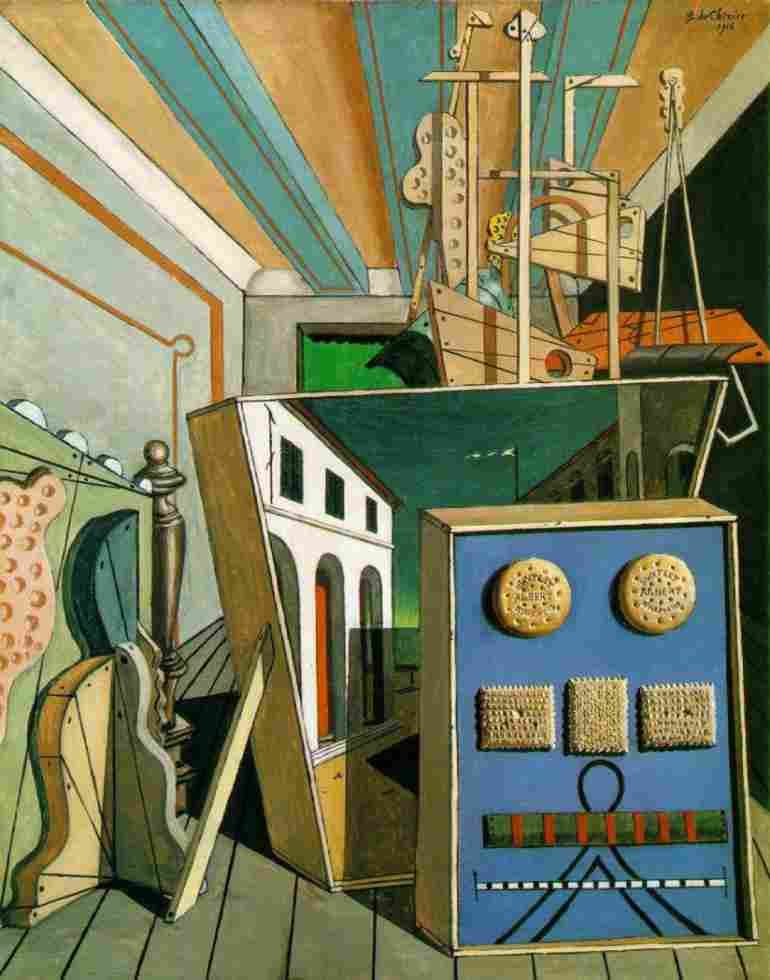 interno metafisico con biscotti Giorgio De Chirico